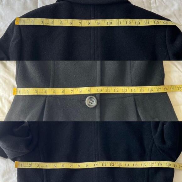 🚓 Jones New York Wool Blend Pea Coat 6 Black - Picture 12 of 14